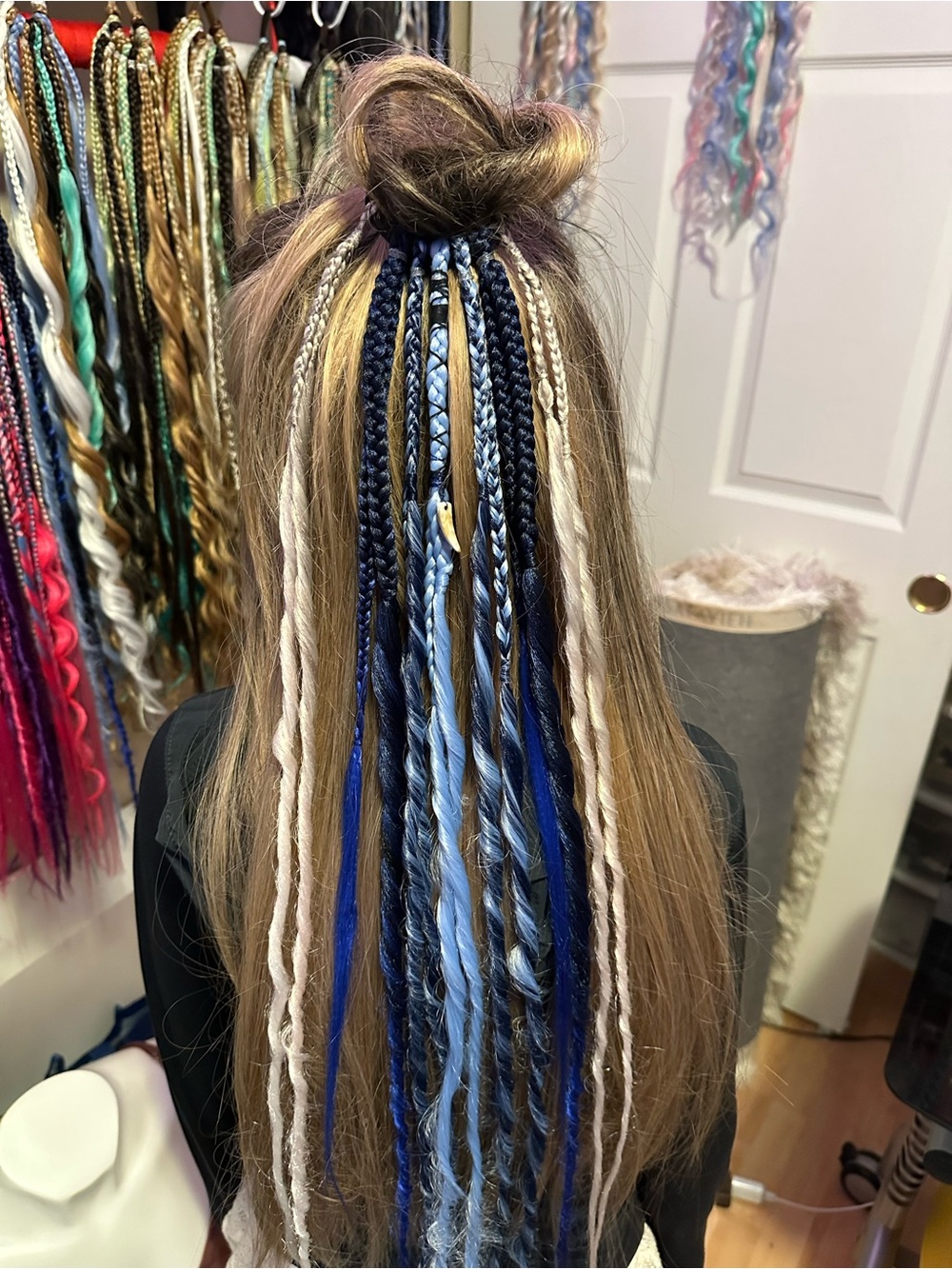 Blue vibes Women’s dreadlock Hair Extensions - Mixed Braids